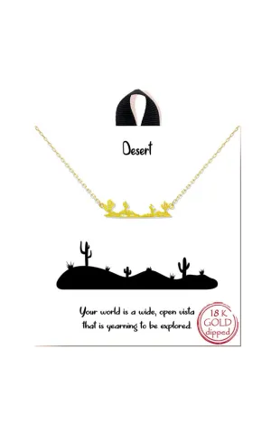 BJNA390GD Gold "Desert" Desert Sideways Bar Necklace