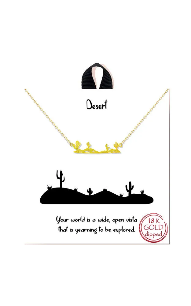 BJNA390GD Gold "Desert" Desert Sideways Bar Necklace