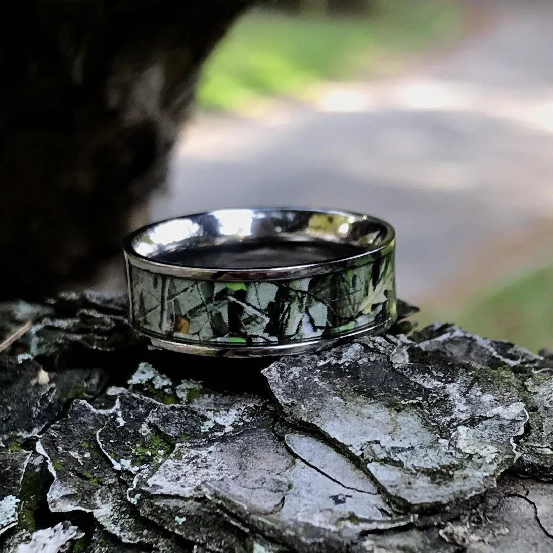 Blush Wilderness - Pink Camo Engagement Rings Set | Camo Couple Ring Set