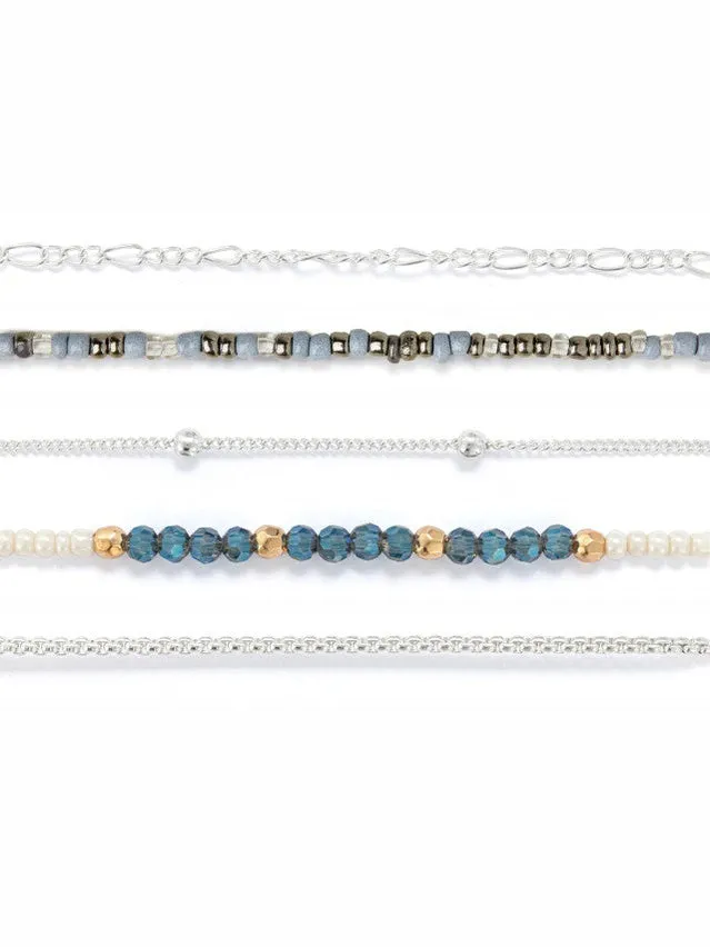 Bracelet 5pk Smoke Silver Color 1004440287