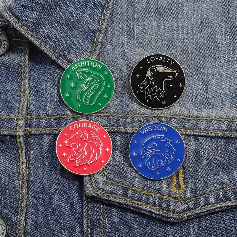 Cartoon Style Cowboy Style Animal Round Letter Alloy Stamping Stoving Varnish Plating Unisex Brooches