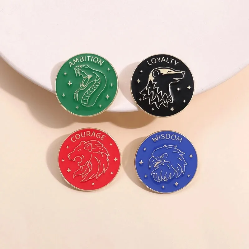 Cartoon Style Cowboy Style Animal Round Letter Alloy Stamping Stoving Varnish Plating Unisex Brooches