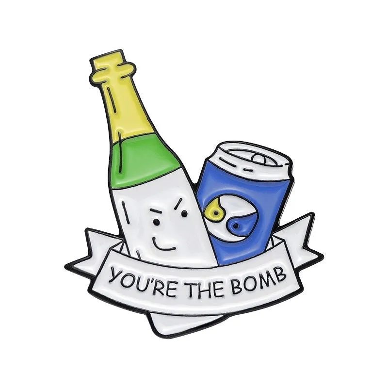 Cartoon Style Cowboy Style Bottle Wine Bottle Alloy Stamping Stoving Varnish Plating Unisex Brooches