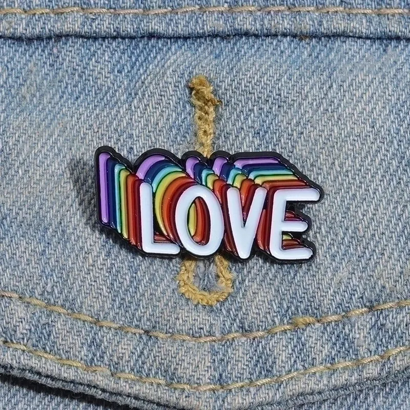 Cartoon Style Cowboy Style Letter Rainbow Heart Shape Alloy Stamping Stoving Varnish Plating Kid's Brooches