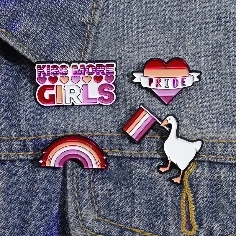 Cartoon Style Cowboy Style Letter Rainbow Heart Shape Alloy Stamping Stoving Varnish Plating Kid's Brooches