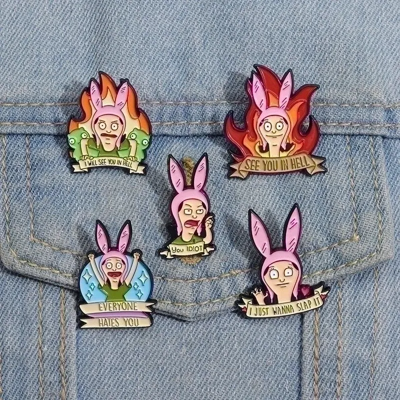 Cartoon Style Cute Animal Letter Heart Shape Alloy Stamping Stoving Varnish Unisex Brooches