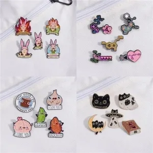 Cartoon Style Cute Animal Letter Heart Shape Alloy Stamping Stoving Varnish Unisex Brooches