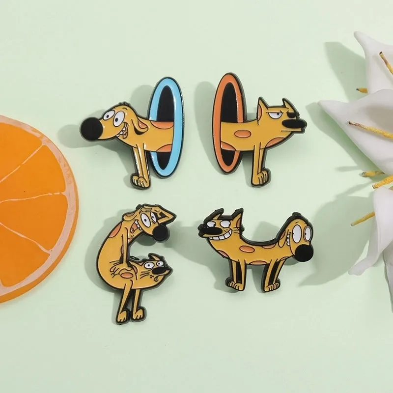 Cartoon Style Cute Cowboy Style Animal Dog Alloy Stamping Stoving Varnish Plating Unisex Badge Brooches Collar Pin