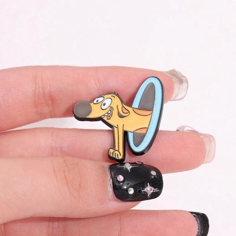 Cartoon Style Cute Cowboy Style Animal Dog Alloy Stamping Stoving Varnish Plating Unisex Badge Brooches Collar Pin