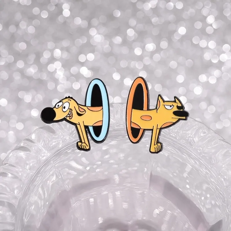 Cartoon Style Cute Cowboy Style Animal Dog Alloy Stamping Stoving Varnish Plating Unisex Badge Brooches Collar Pin