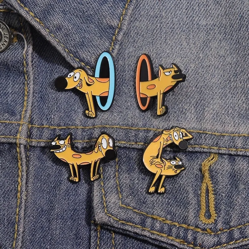 Cartoon Style Cute Cowboy Style Animal Dog Alloy Stamping Stoving Varnish Plating Unisex Badge Brooches Collar Pin