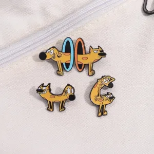 Cartoon Style Cute Cowboy Style Animal Dog Alloy Stamping Stoving Varnish Plating Unisex Badge Brooches Collar Pin