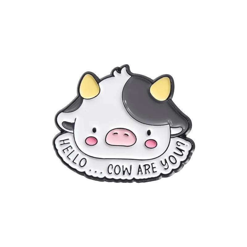 Cartoon Style Cute Cowboy Style Animal Letter Dinosaur Alloy Stamping Stoving Varnish Plating Unisex Badge Brooches Collar Pin