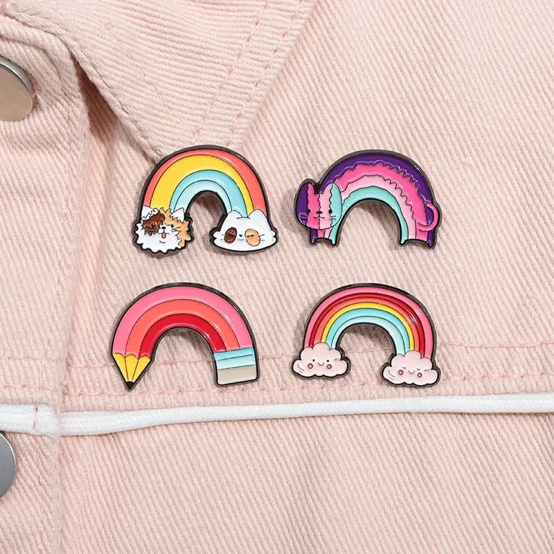 Cartoon Style Cute Cowboy Style Animal Rainbow Alloy Stamping Stoving Varnish Plating Unisex Brooches
