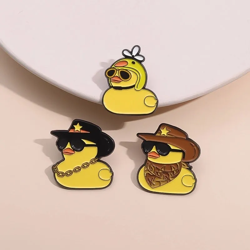 Cartoon Style Cute Cowboy Style Duck Alloy Stamping Stoving Varnish Plating Unisex Brooches