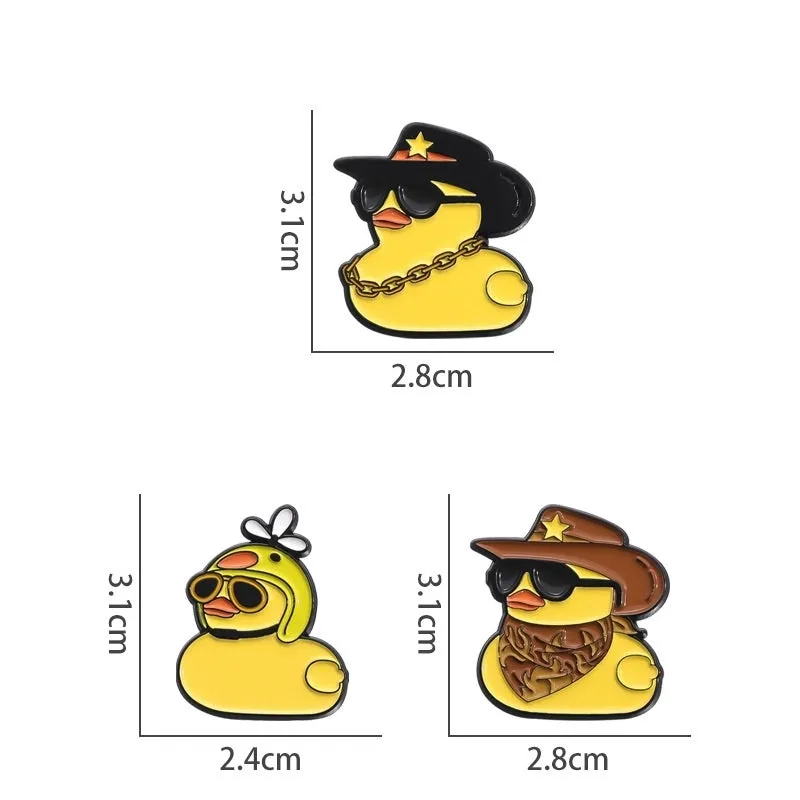 Cartoon Style Cute Cowboy Style Duck Alloy Stamping Stoving Varnish Plating Unisex Brooches