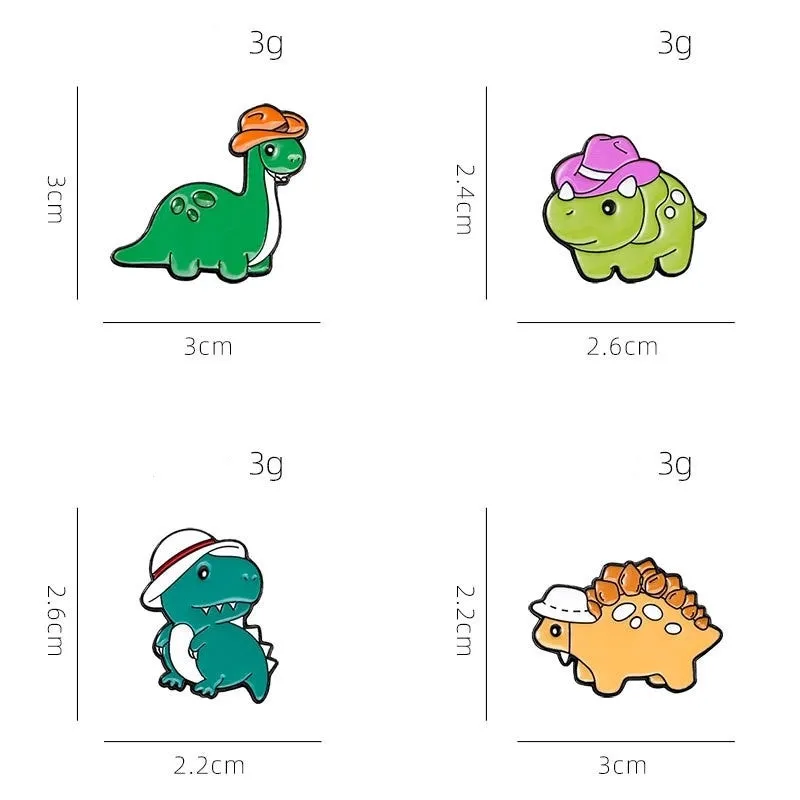 Cartoon Style Cute Dinosaur Alloy Printing Women's Brooches