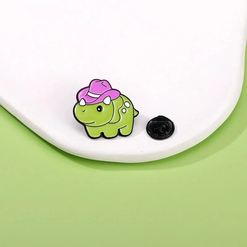 Cartoon Style Cute Dinosaur Alloy Printing Women's Brooches