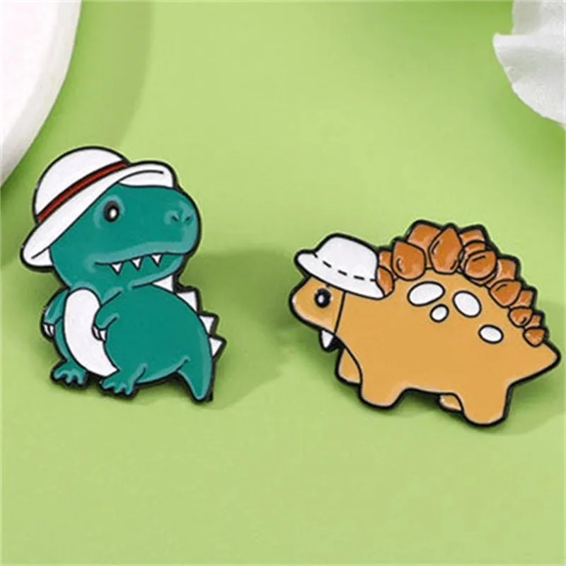 Cartoon Style Cute Dinosaur Alloy Printing Women's Brooches