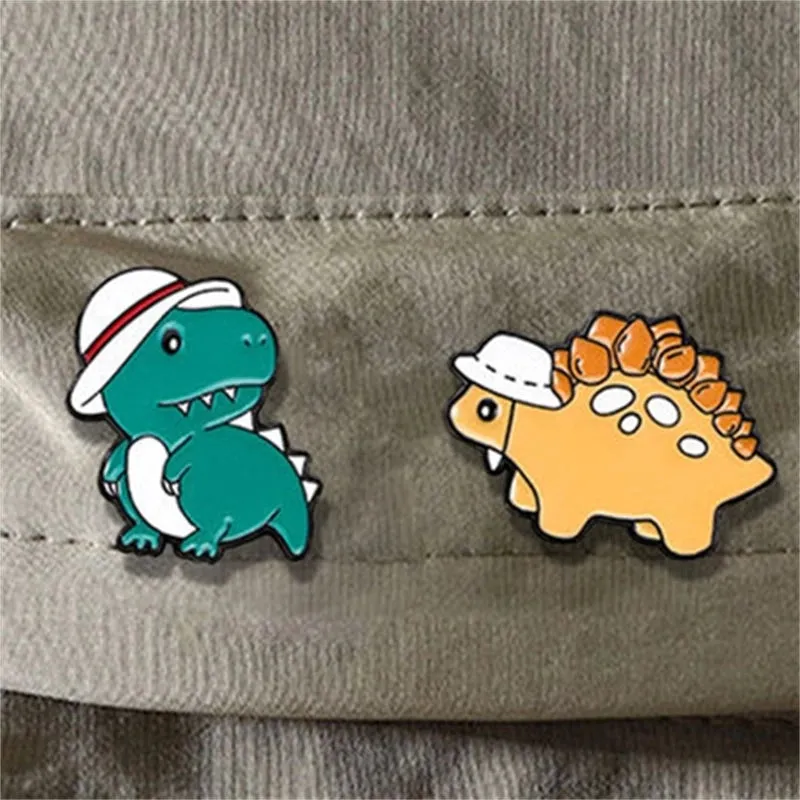 Cartoon Style Cute Dinosaur Alloy Printing Women's Brooches