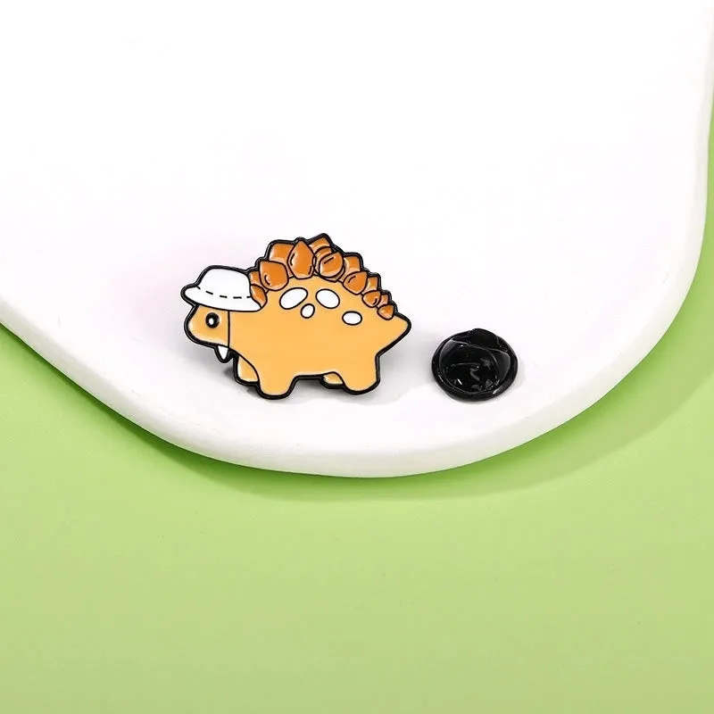 Cartoon Style Cute Dinosaur Alloy Printing Women's Brooches