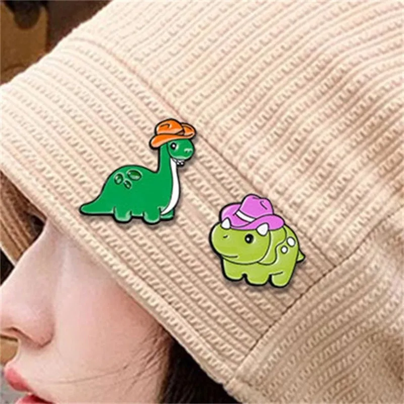 Cartoon Style Cute Dinosaur Alloy Printing Women's Brooches