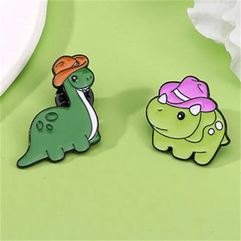 Cartoon Style Cute Dinosaur Alloy Printing Women's Brooches