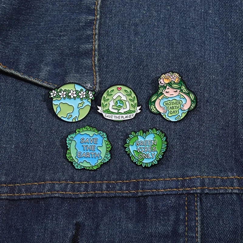 Cartoon Style Cute Earth Letter Plant Alloy Stamping Stoving Varnish Plating Unisex Brooches