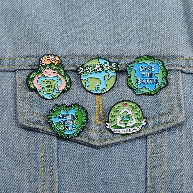 Cartoon Style Cute Earth Letter Plant Alloy Stamping Stoving Varnish Plating Unisex Brooches