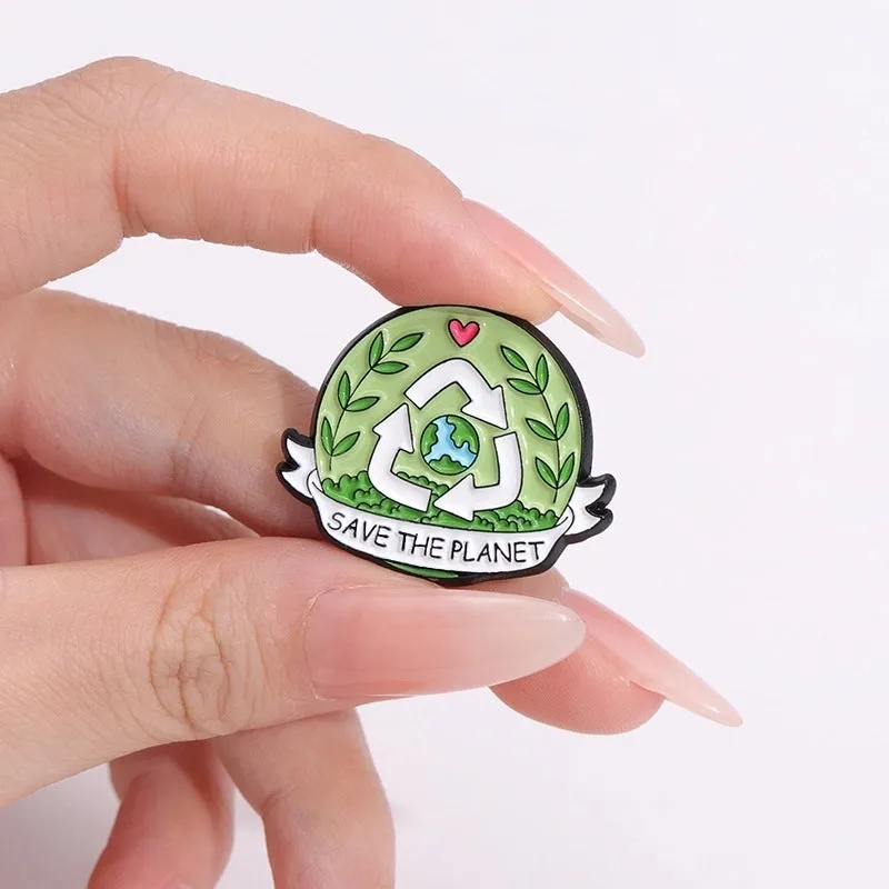 Cartoon Style Cute Earth Letter Plant Alloy Stamping Stoving Varnish Plating Unisex Brooches