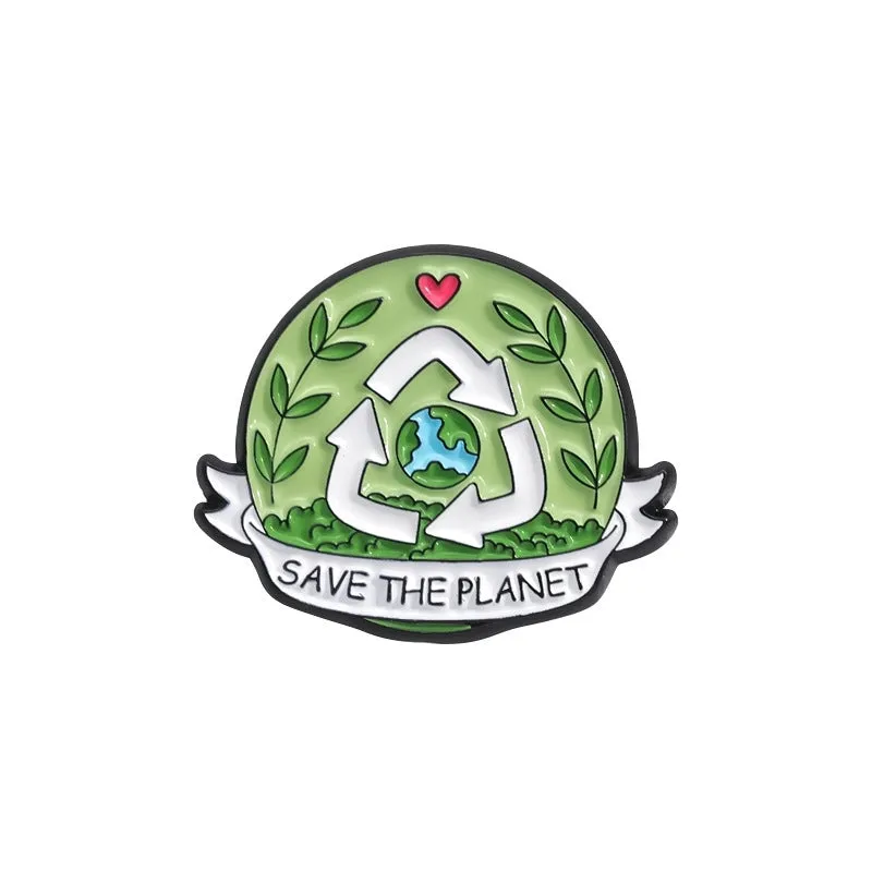 Cartoon Style Cute Earth Letter Plant Alloy Stamping Stoving Varnish Plating Unisex Brooches