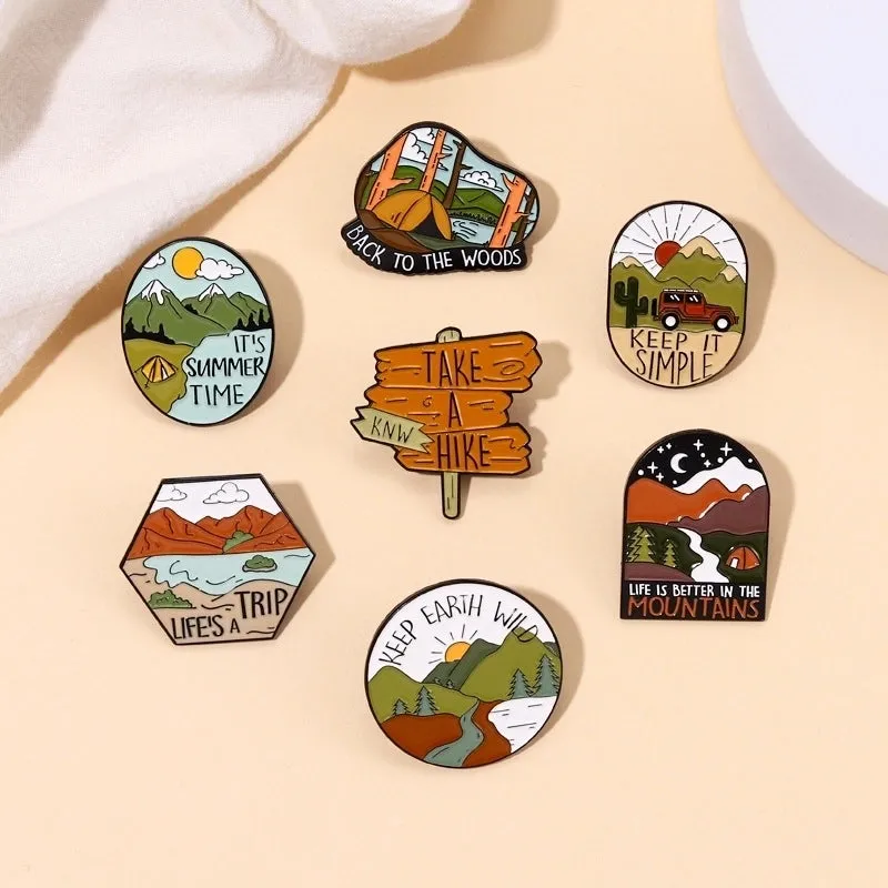 Cartoon Style Pin Landscape Alloy Plating Unisex Brooches