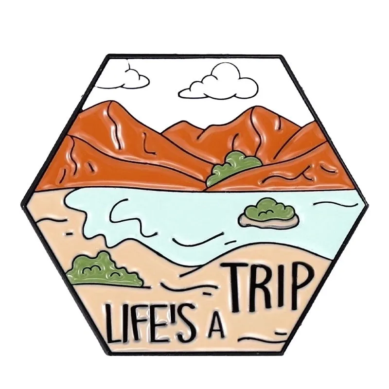 Cartoon Style Pin Landscape Alloy Plating Unisex Brooches