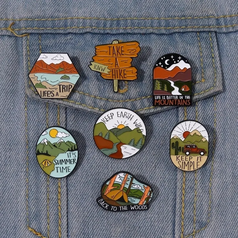 Cartoon Style Pin Landscape Alloy Plating Unisex Brooches