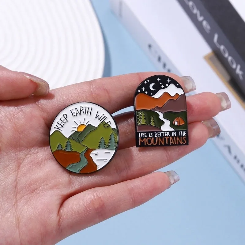 Cartoon Style Pin Landscape Alloy Plating Unisex Brooches