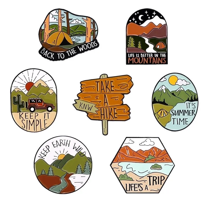 Cartoon Style Pin Landscape Alloy Plating Unisex Brooches