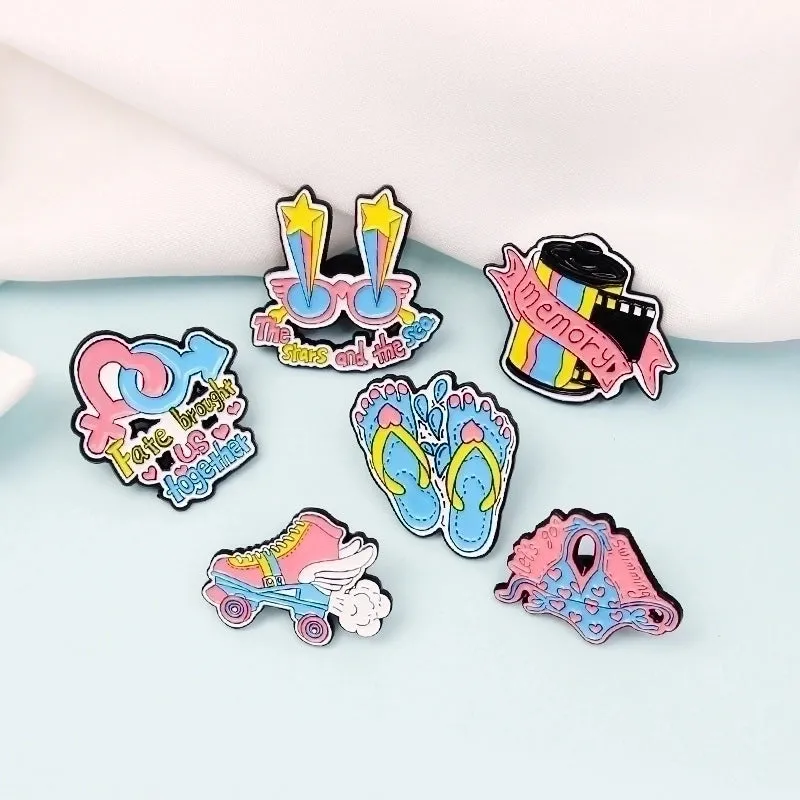 Cartoon Style Pin Letter Star Alloy Unisex Brooches
