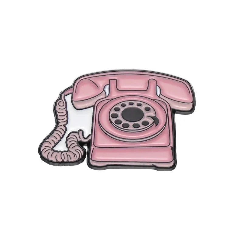 Cartoon Style Pin Phone Alloy Stoving Varnish Women's Brooches