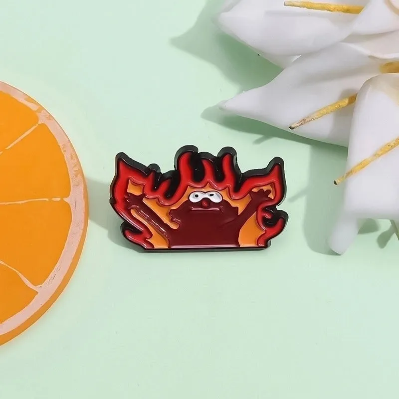 Cartoon Style Simple Style Pin Flame Alloy Plating Unisex Brooches