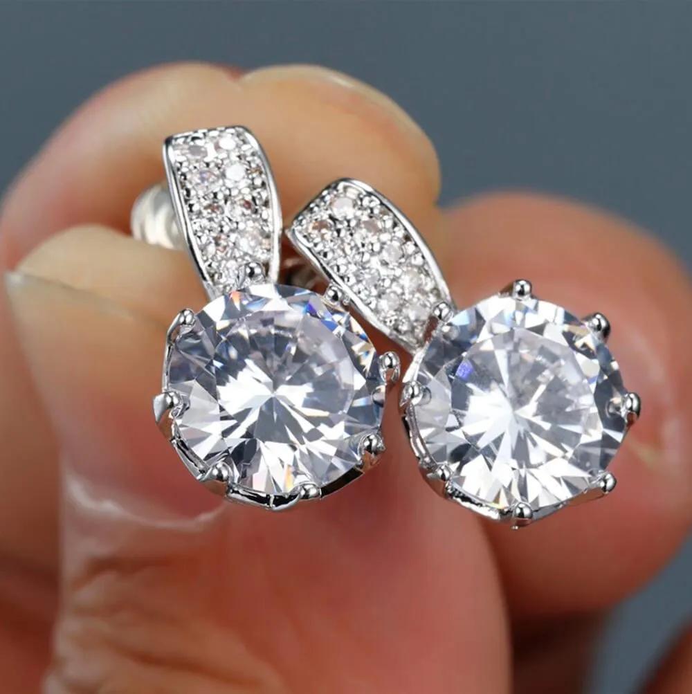 Classic Diamante Crystal Women's Stud Earrings