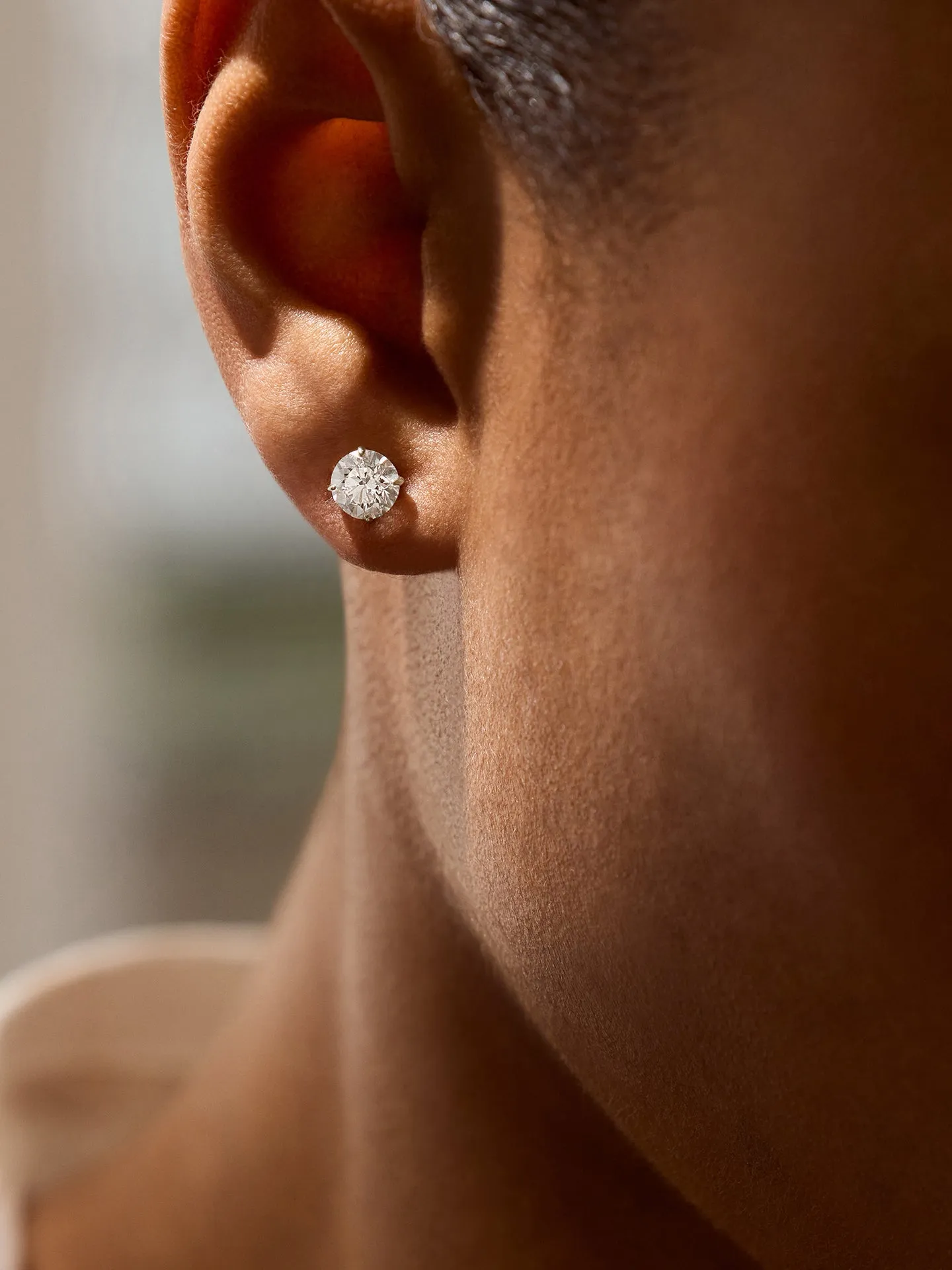 Classic Platinum Diamond Stud Earrings