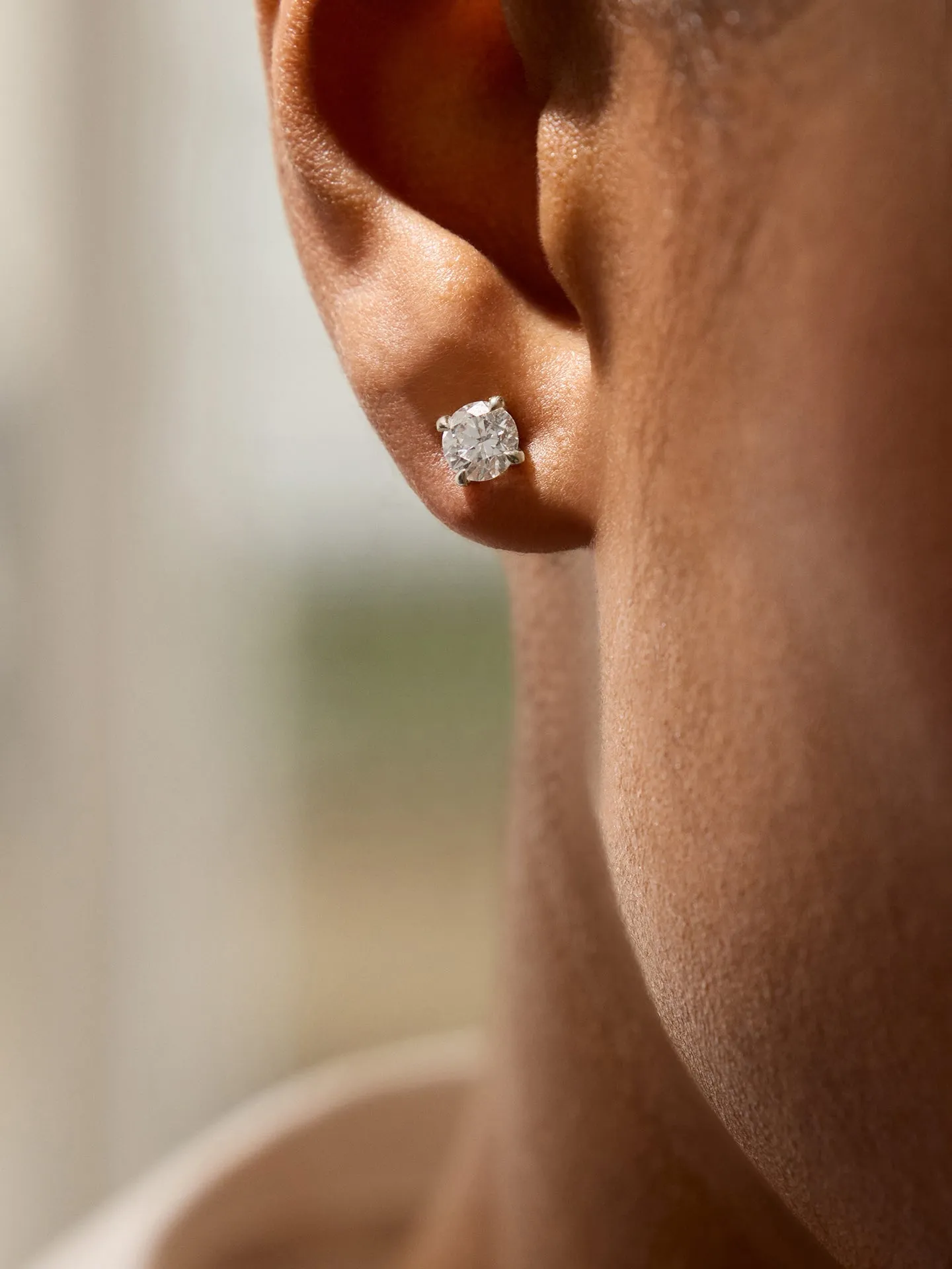 Classic Platinum Diamond Stud Earrings