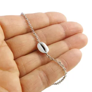 Coffee Lover 925 Sterling Silver Cocoa Bean Bracelet