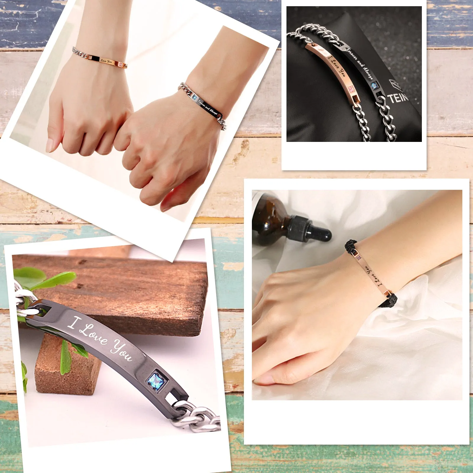 Custom Couple Bracelet for Your Lover, Personalized Couples Bracelets for Him,Her