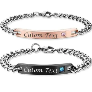 Custom Couple Bracelet for Your Lover, Personalized Couples Bracelets for Him,Her