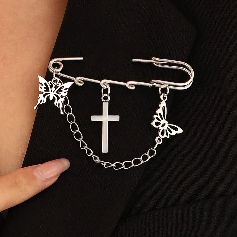 Cute Pin Devil's Eye Heart Shape Butterfly Alloy Plating Unisex Brooches
