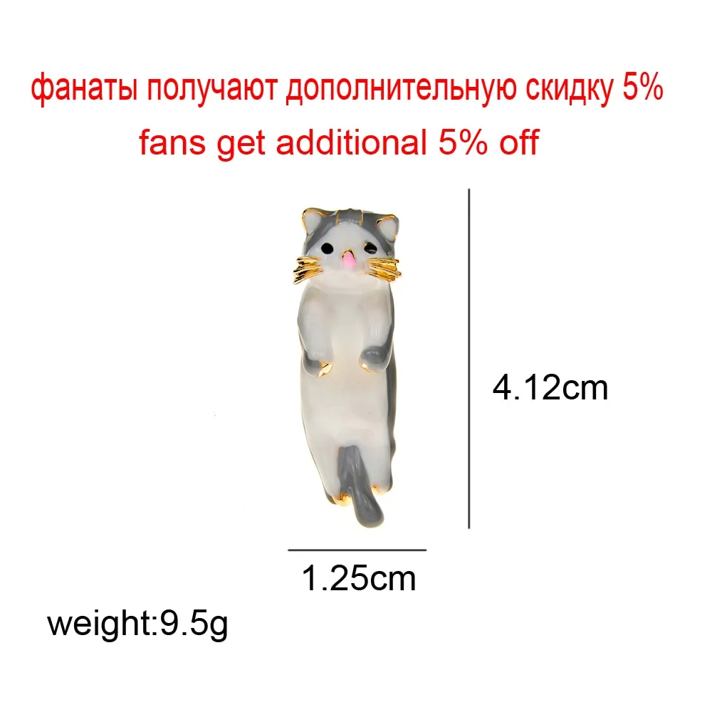 Cute Small Cat Puppet Brooch Pet Animal Pin Women And Men Jewelry
