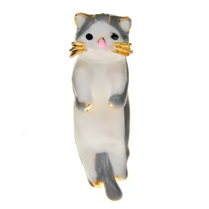 Cute Small Cat Puppet Brooch Pet Animal Pin Women And Men Jewelry