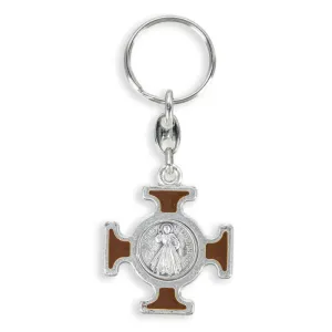 Divine Mercy Maltese Cross Keychain