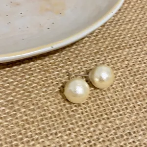 Earrings - Retro Cotton Pearl Earrings Women's French Style Earrings